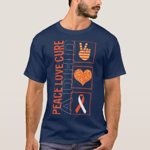 T-shirt Peace Love Cure ADHD Sensibilisation Ruban Warrior
