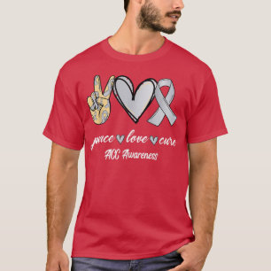 T-shirt Peace Love Cure Agenesis of the Corpus Callosum Aw