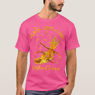 T-shirt Peace Love Cure Cancer de l'Enfance Chemise Infini