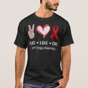 T-shirt Peace Love cure cardiopathie conscience hommes fem