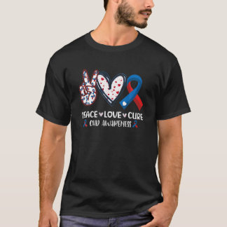 T-shirt Peace Love Cure CHD Heart Disease Awareness Hommes