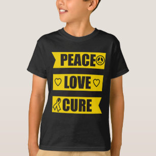 T-shirt Peace Love Cure Chilhood Cancer Awareness 1