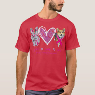 T-shirt Peace Love Cure Corgi Chien Chien Sensibilisation 