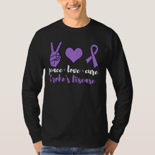 T-shirt Peace Love Cure Crohn's Disease Awareness Famille 