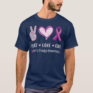 T-shirt Peace Love cure crohns maladie sensibilisation hom