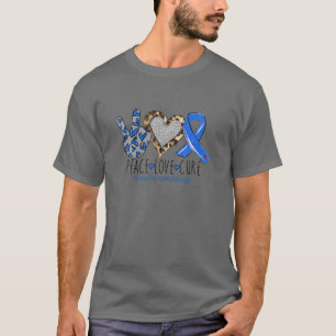 T-shirt Peace Love Cure Diabetes Sensibilisation Survivant