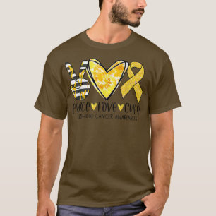 T-shirt Peace Love Cure Enfance Cancer Sensibilisation Tie