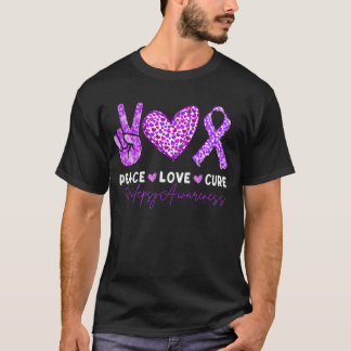 T-shirt Peace Love cure Epilepsie sensibilisation hommes f