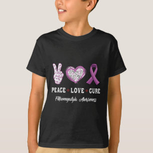 T-shirt Peace Love Cure Fibromyalgie Sensibilisation Homme