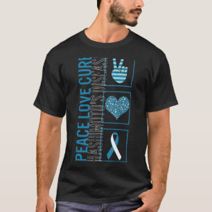 T-shirt Peace Love Cure Hashimoto's Disease Awareness Ribb