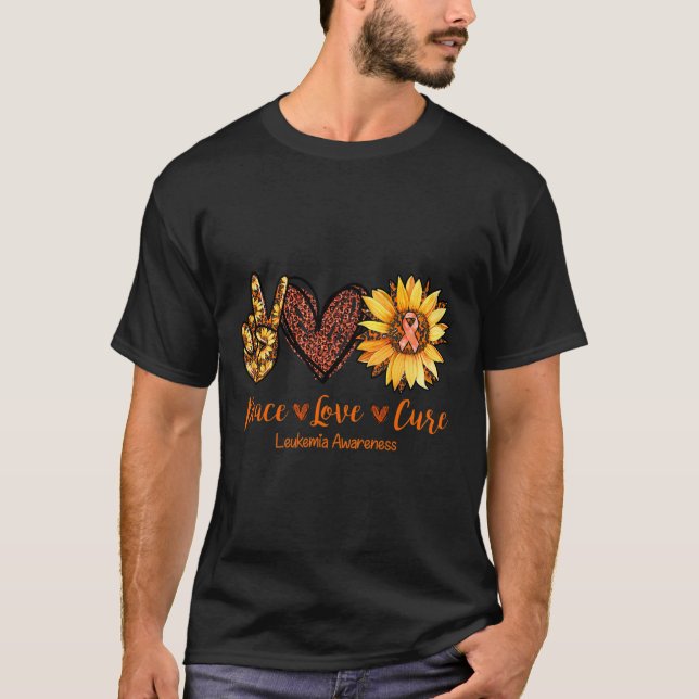 T-shirt Peace Love Cure Leukemia (Devant)