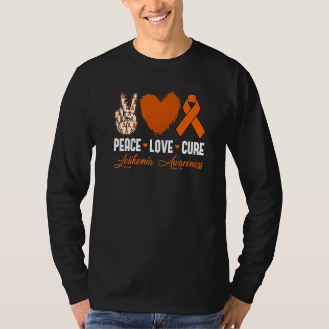 T-shirt Peace Love Cure Leukemia Awareness Month Warrior W (Devant)