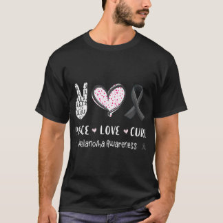 T-shirt Peace Love cure Melanoma cancer sensibilisation ho