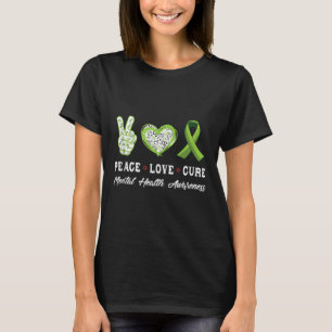 T-shirt Peace Love Cure Mental Health Awareness Hommes Fem