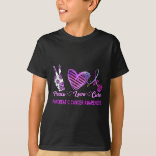T-shirt Peace Love Cure Pancréatic Cancer Awareness 1