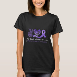 T-shirt Peace Love Cure Pancréatic Cancer Awareness 1
