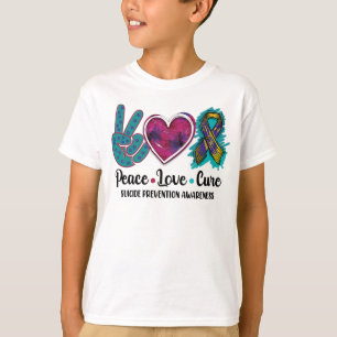 T-shirt Peace Love Cure Prévention du suicide