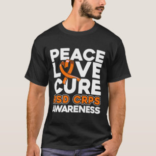 T-shirt Peace Love Cure Rsd Crps Sensibilisation