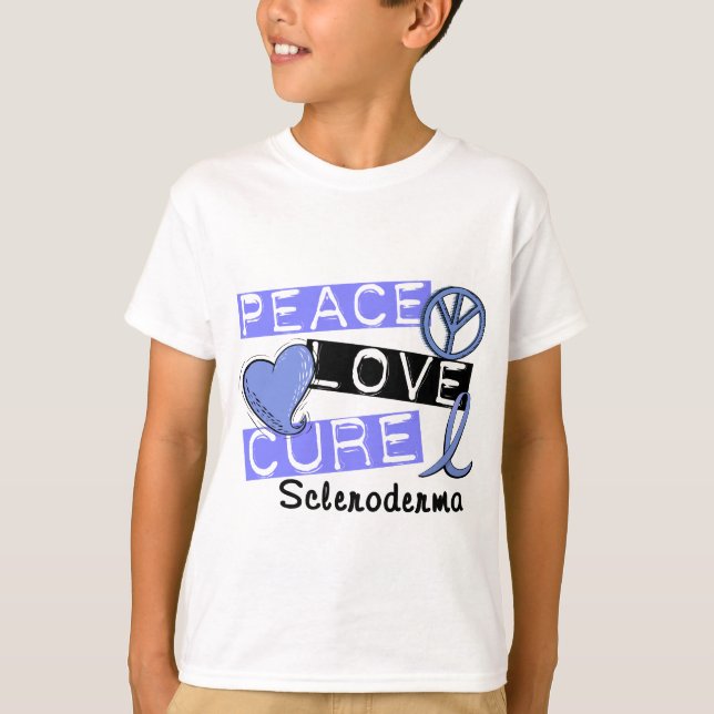 T-shirt Peace Love Cure Scleroderma (Devant)