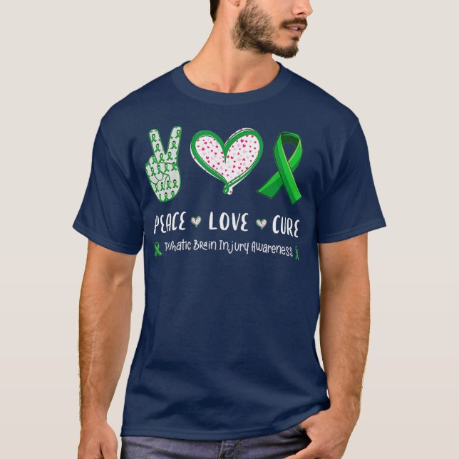 T-shirt Peace Love cure Sensibilisation aux traumatismes c (Devant)
