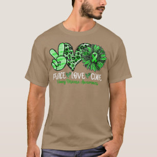 T-shirt Peace Love Cure Tournesol Léopard Maladie rénale A