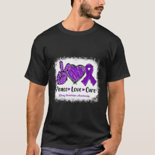 T-shirt Peace Love Cure Toxicomanie Sensibilisation Rib po
