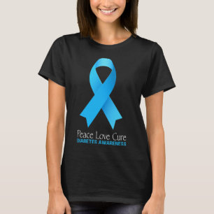 T-shirt Peace Love Cure Type 1 Sensibilisation au diabète