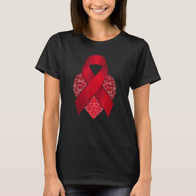 T-shirt Peace Love Cure World Aids Day HIVAIDS Awareness M (Devant)