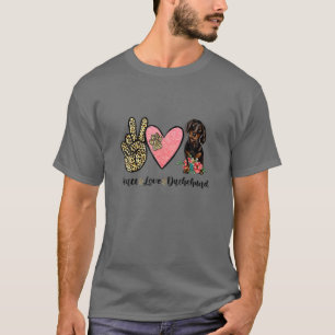 T-shirt Peace Love Dachshund Amoureux des animaux Animal d