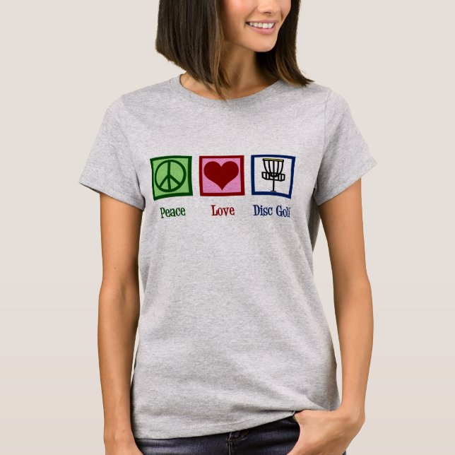 T-shirt Peace Love Disk Golf (Devant)