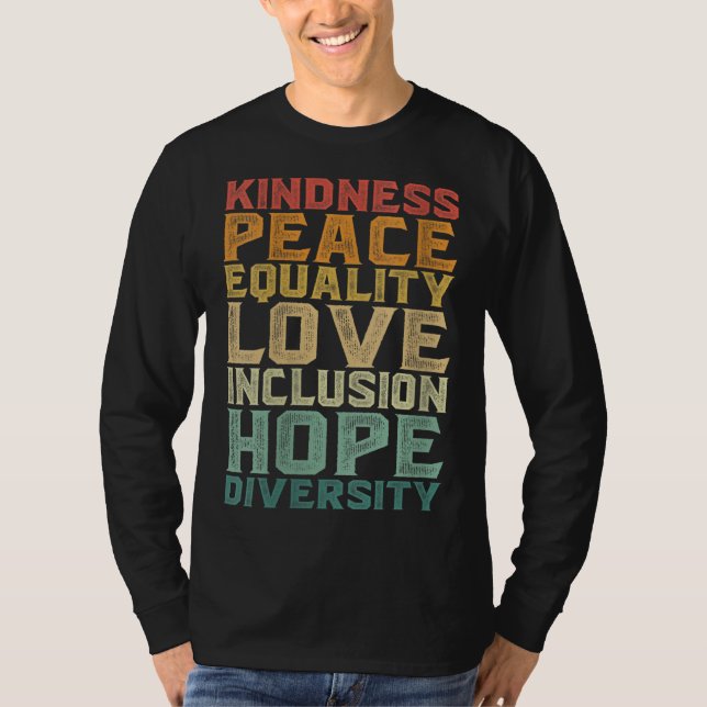 T-shirt Peace Love Diversité Inclusion Égalité Droits de l (Devant)