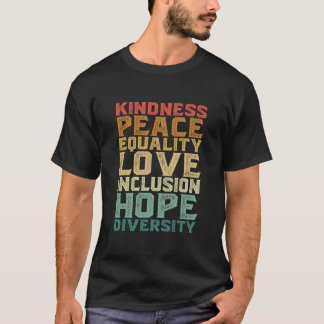 T-shirt Peace Love Diversité Inclusion Égalité Droits de l