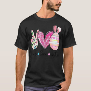 T-shirt Peace Love Easter Funny Egg Pâques Femmes Filles E