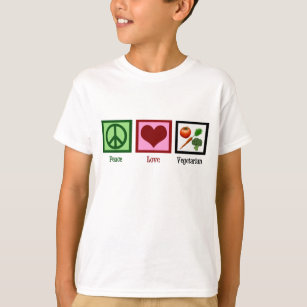T-shirt Peace Love Enfants végétariens