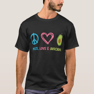 T-shirt Peace Love et Avocados Funny Fruit