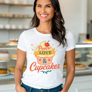 T-shirt Peace love et Cupcake
