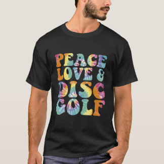 T-shirt Peace Love Et Disque Golf Tie Dye Imprimé