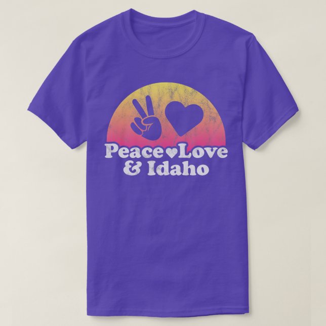 T-shirt Peace Love et Idaho (Design devant)