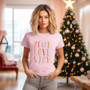 T-shirt Peace Love et Joy Whimsical Holiday