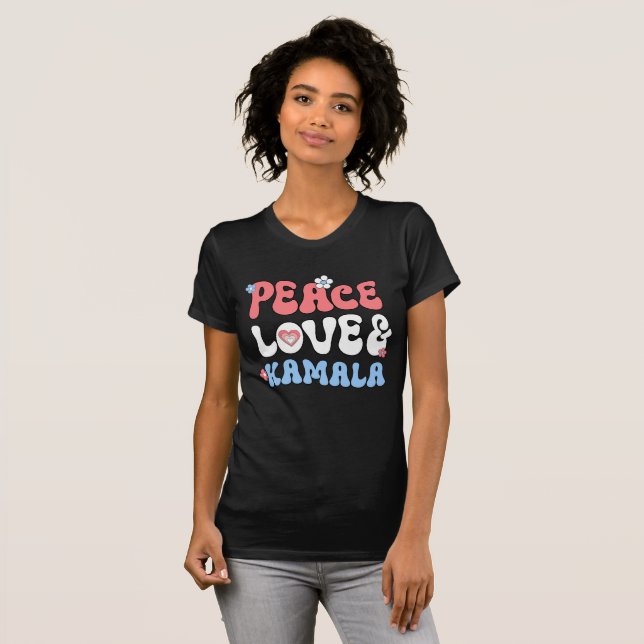 T-shirt Peace Love et Kamala Harris 2024 (Devant entier)