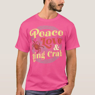 T-shirt Peace Love Et King Crab Nouvelle-Orléans Louisiane