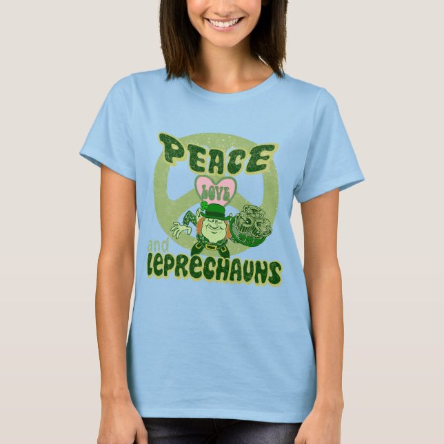 T-shirt Peace Love et Leprechauns ! (Devant)