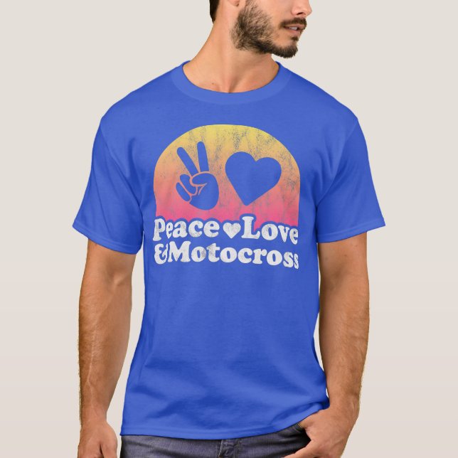 T-shirt Peace Love et Motocross (Devant)