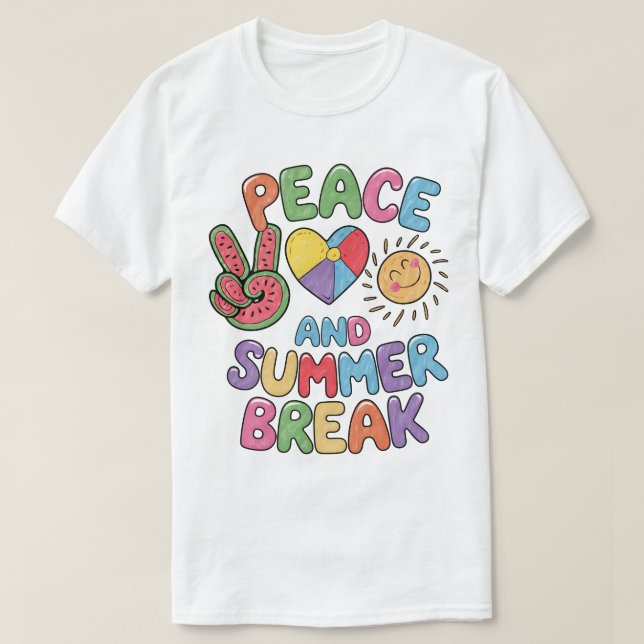 T-shirt Peace Love et Summer Break Shirt (Design devant)
