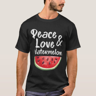 T-shirt Peace Love Et Watermelon Funny Tropical Summer Vi