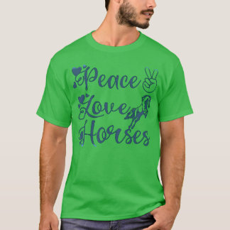 T-shirt Peace Love Famille Horse