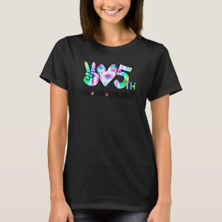 T-shirt Peace Love Fifth Grade 5th First Day Of School Tea