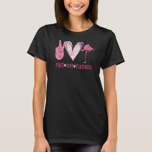 T-shirt Peace Love Flamant rose Flamant rose Lover