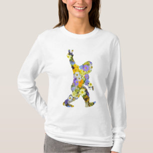 T-Shirt Peace Love Floral Bigfoot