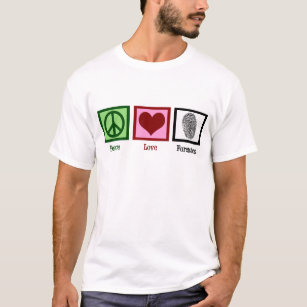 T-shirt Peace Love Forensics Science Empreinte